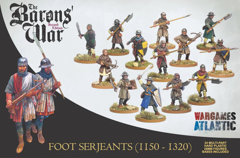 Wargames Atlantic The Barons' War 28mm Scale Foot Serjeants (1150-1320) - WAAAC002