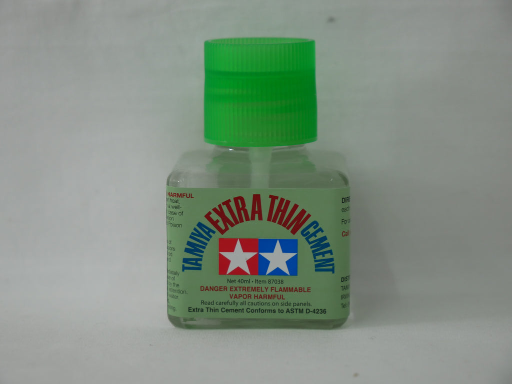 Tamiya Extra Thin Polystyrene Cement For Plastic Models 40ml Glass Jar - 87038