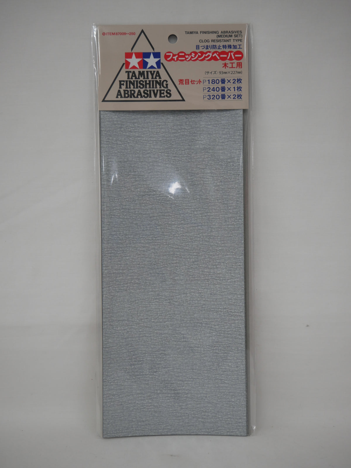 Tamiya Finishing Abrasives Wet & Dry 5pcs (Medium Set) Clog Resistant Type - 87009