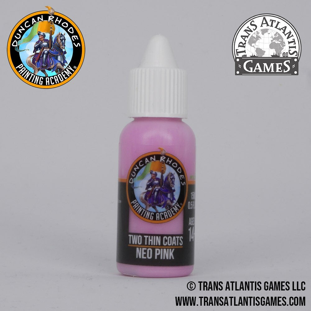 Duncan Rhodes Painting Academy Two Thin Coats Neo Pink 15ml Dropper Bottle 10063
