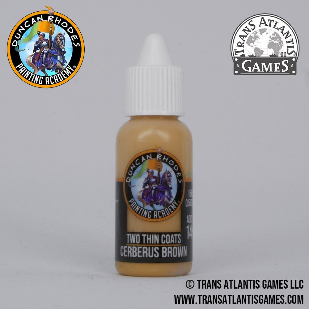 Duncan Rhodes Painting Academy 'Two Thin Coats' Cerberus Brown 15ml Bottle 10093