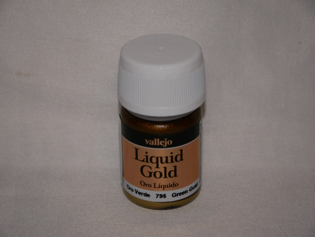 Vallejo Liquid Metal Green Gold Metallic Alcohol Based 35ml / 1.15 fl oz 70.795