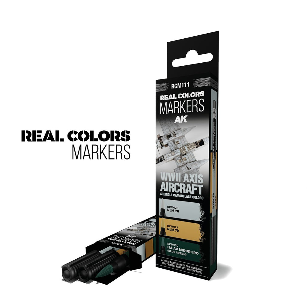 AK Interactive Real Color Markers WWII Axis Aircraft Squiggle Camo Colors RCM111