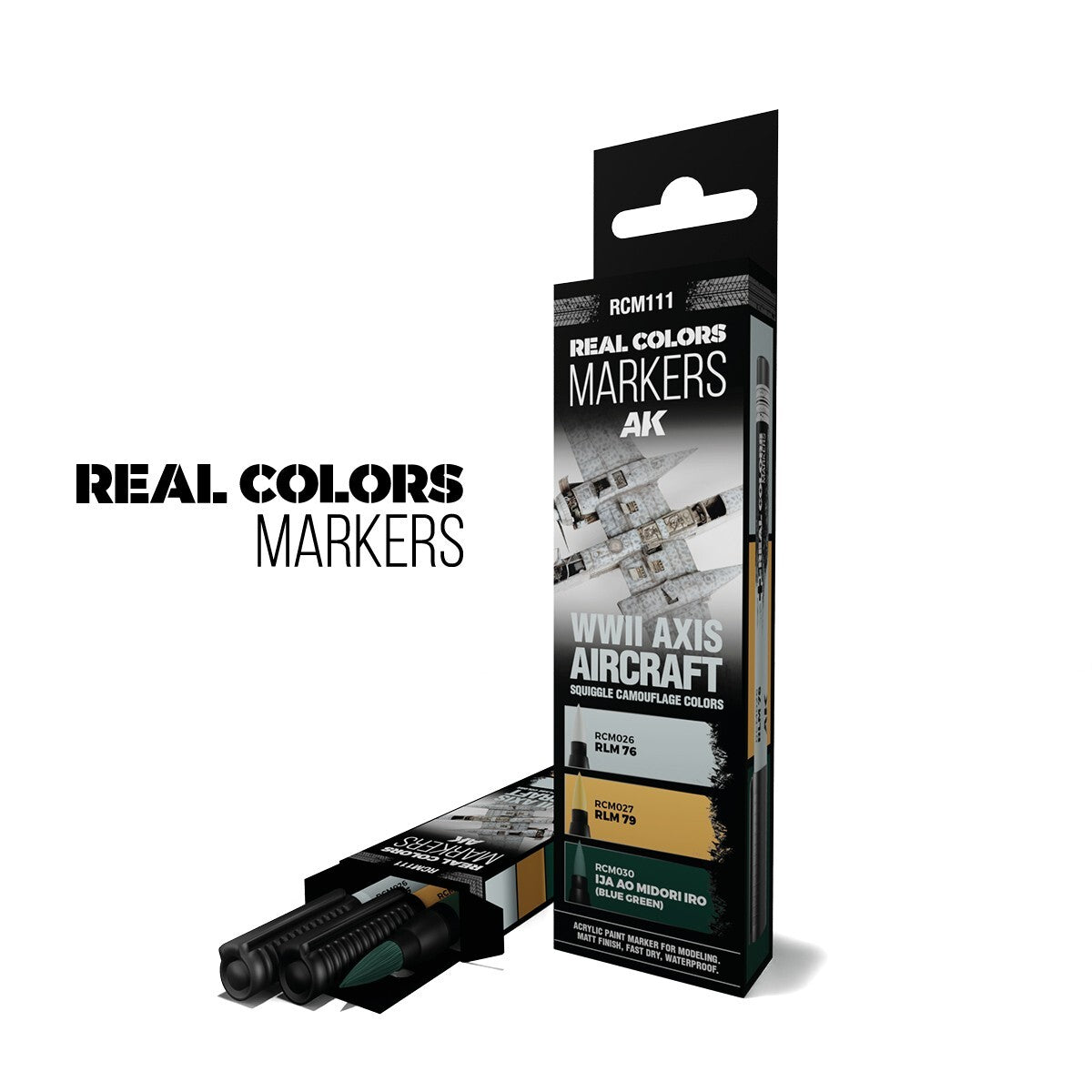 AK Interactive Real Color Markers WWII Axis Aircraft Squiggle Camo Colors RCM111