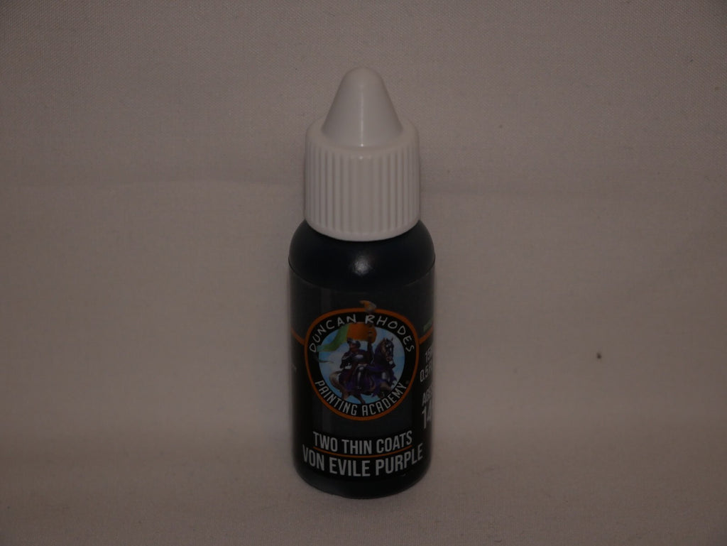Duncan Rhodes Painting Academy Two Thin Coats Von Evile Purple 15ml Bottle 10148