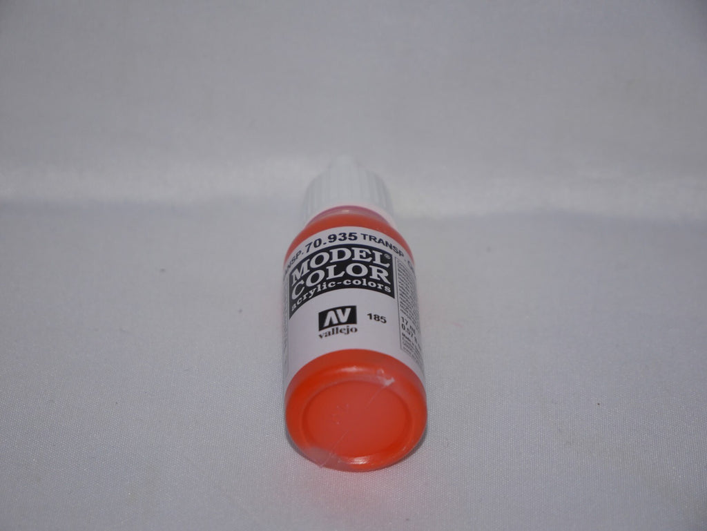 Vallejo Model Color Transparent Orange Acrylic 17ml Dropper Bottle - 70.935