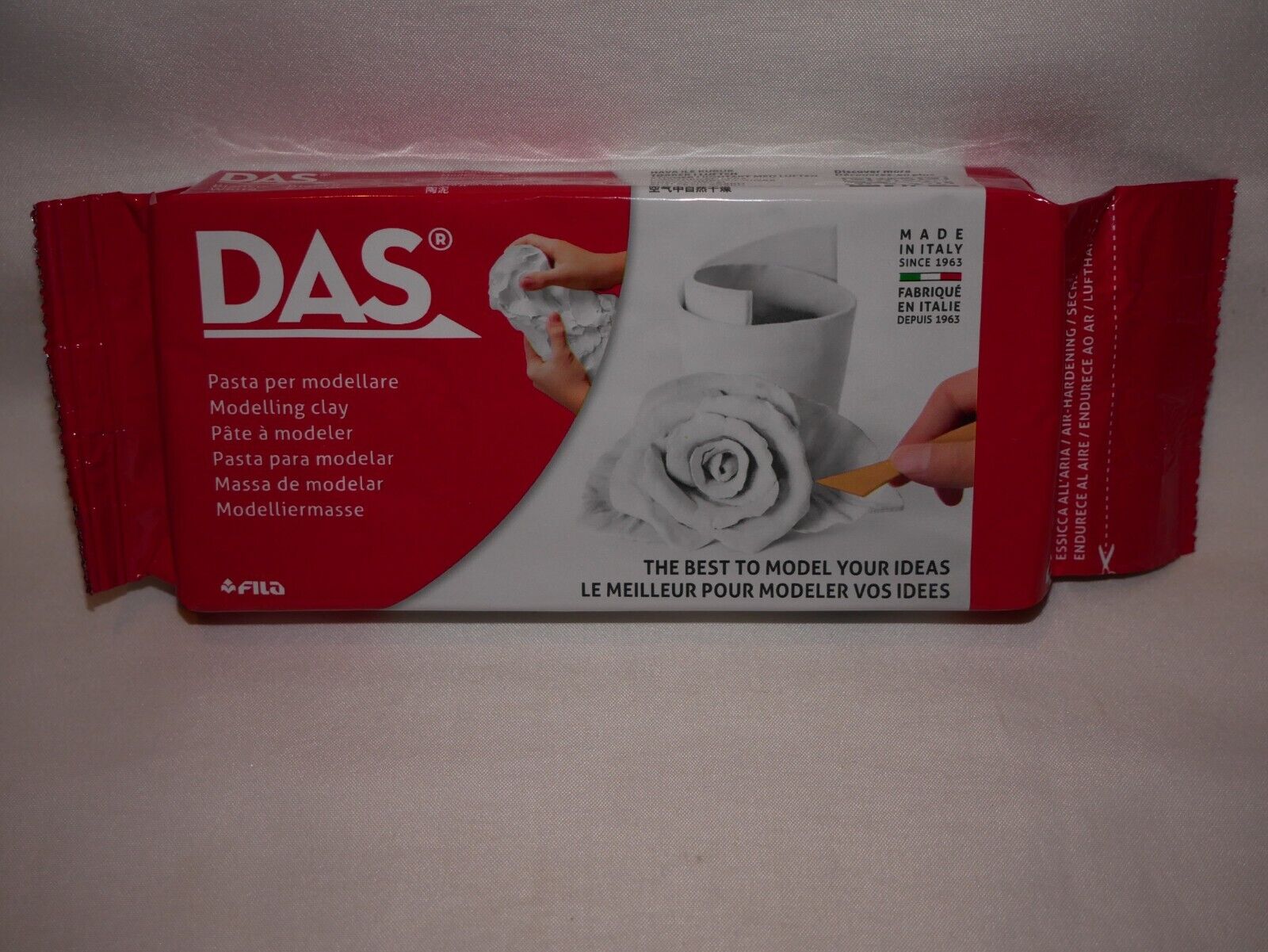 DAS Air Drying White Modelling Clay 500g Bar Pack For Modeling And Sculpting