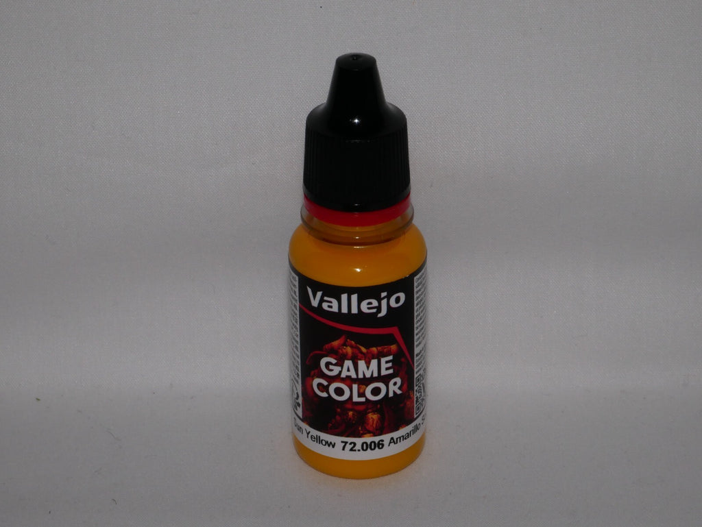 Vallejo Game Color Acrylic Range Sun Yellow 18ml/0.6 fl oz Dropper Bottle 72.006