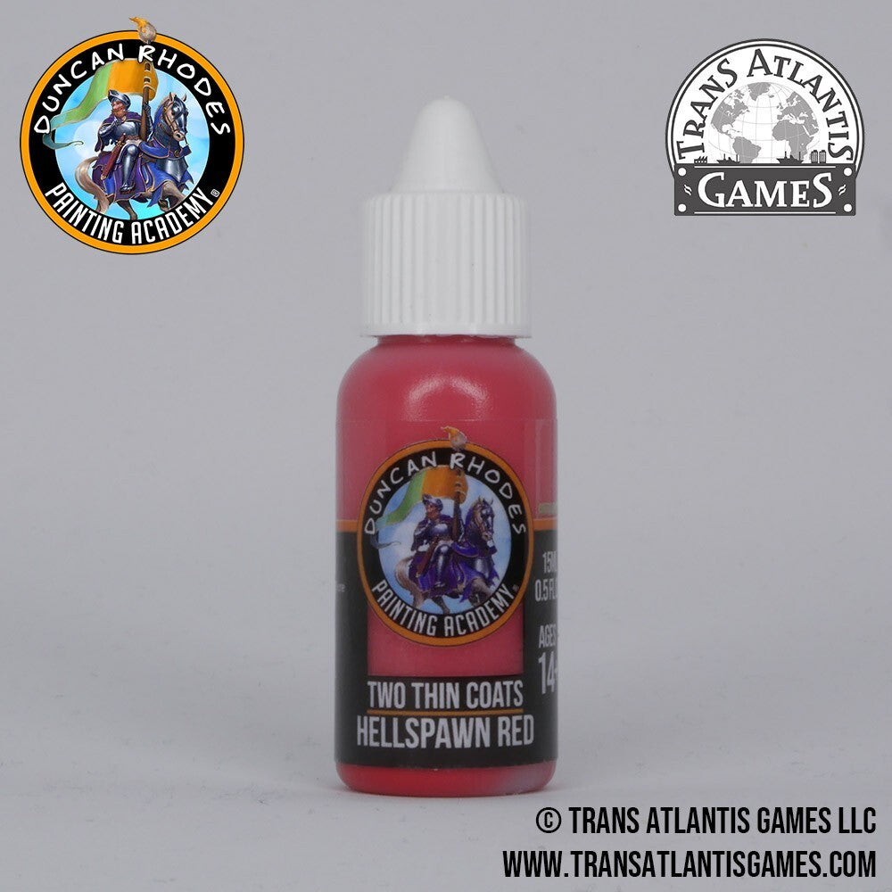 Duncan Rhodes Painting Academy 'Two Thin Coats' Hellspawn Red 15ml Bottle 10100