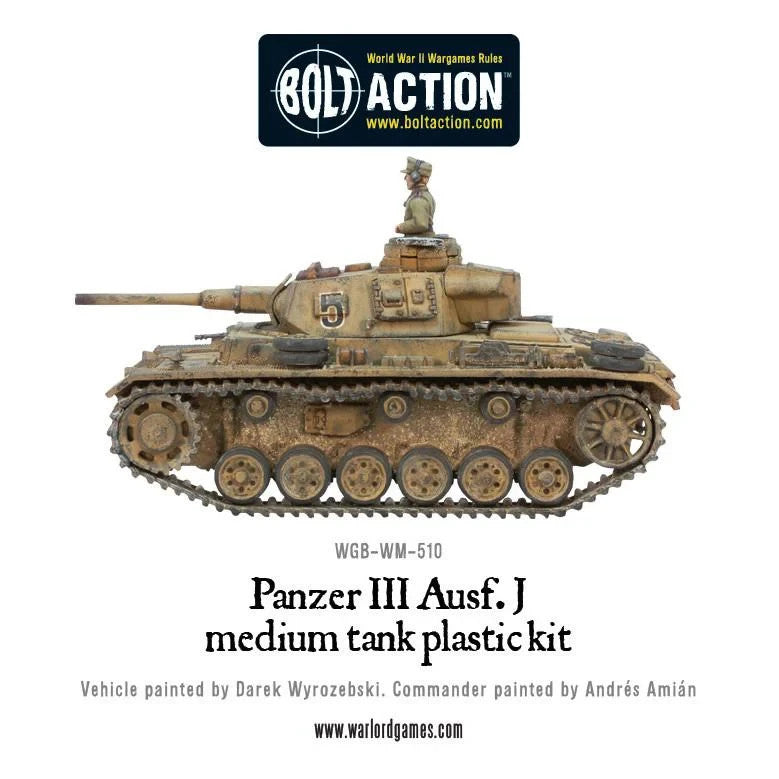 Warlord Games Bolt Action 1:56 Scale WW2 German Panzer III Medium Tank 402012004