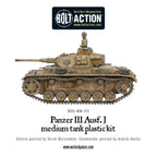 Warlord Games Bolt Action 1:56 Scale WW2 German Panzer III Medium Tank 402012004