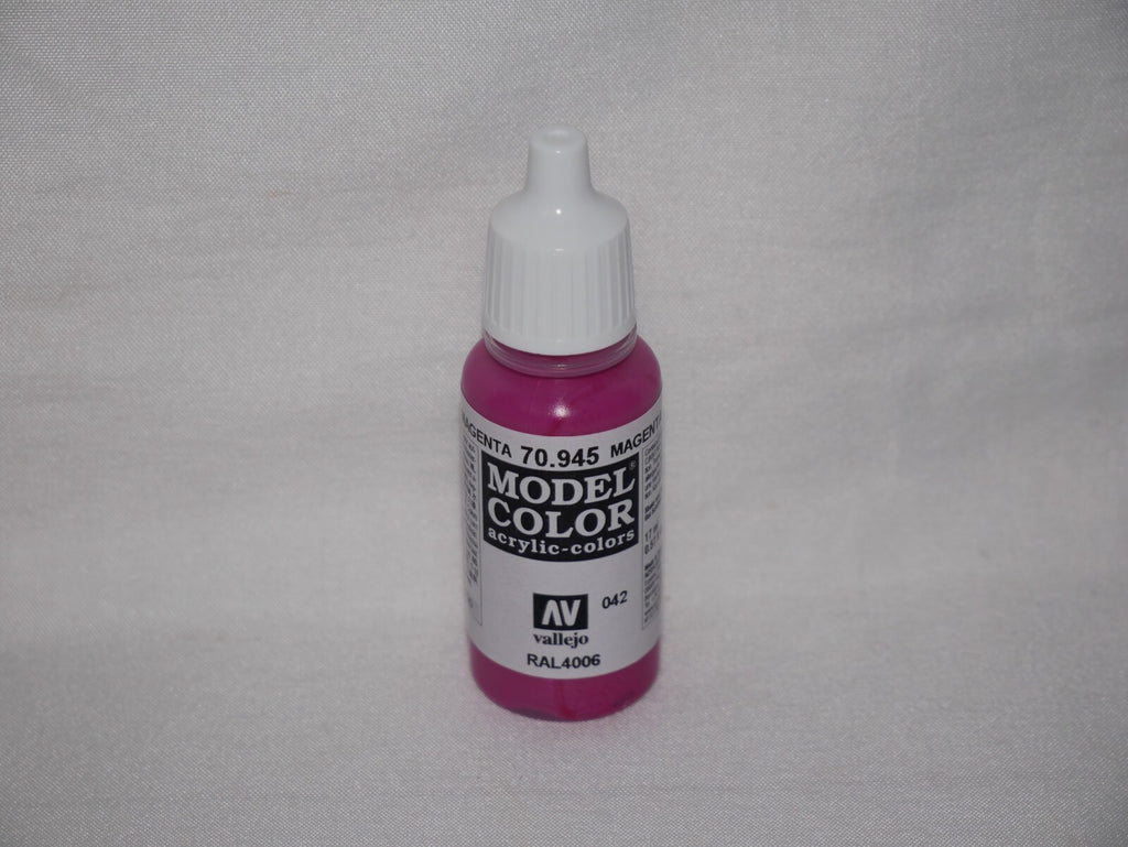 Vallejo Model Color Magenta Acrylic 17ml/0.57 fl oz Dropper Bottle - 70.945