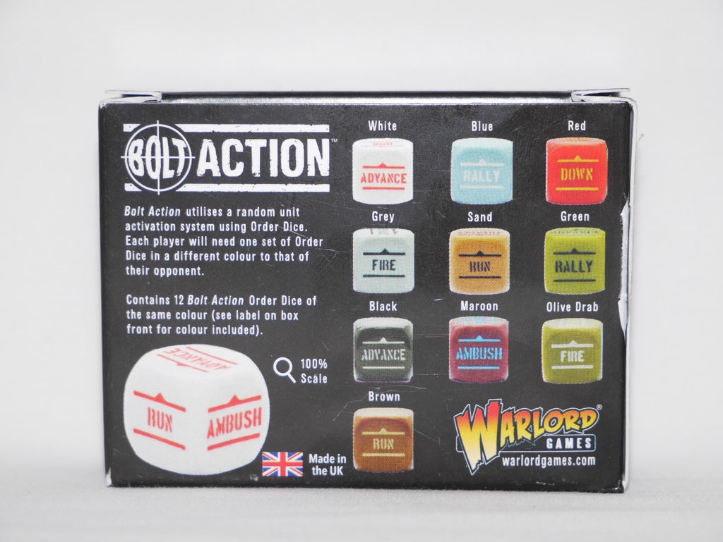 Warlord Games Bolt Action 1:56 Scale 12x Black Coloured Order Dice - (402616009)
