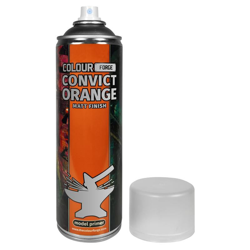 The Colour Forge Convict Orange Matt Finish Model Primer 500ml Aerosol Spray Can