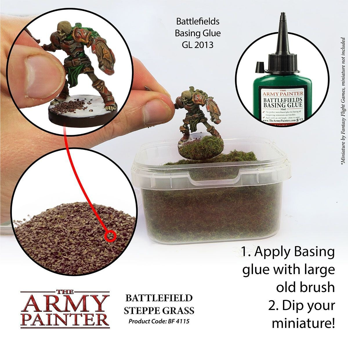 The Army Painter Battlefield Steppe Grass For Wargaming Bases 150ml Tub - BF4115