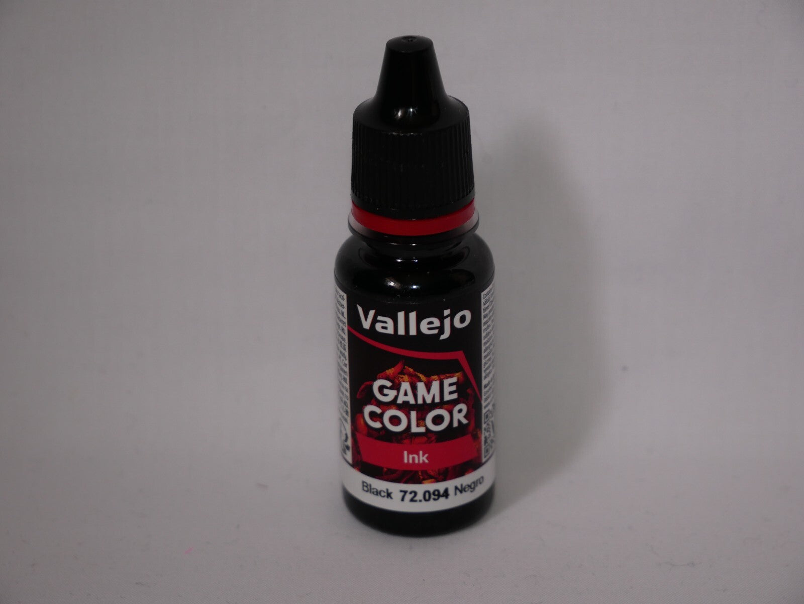 Vallejo Game Color Acrylic Ink Range Black 18ml/0.6 fl oz Dropper Bottle 72.094