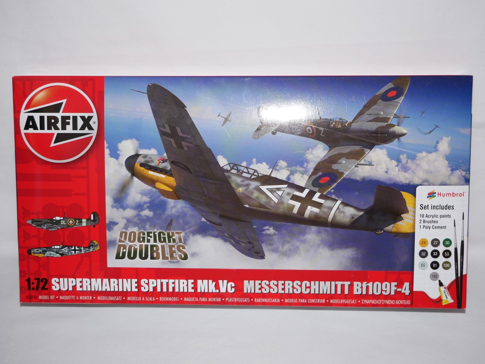 Airfix 1:72 Scale Dogfight Doubles Spitfire Mk.c & Messerschmitt Bf109F-4 A50194