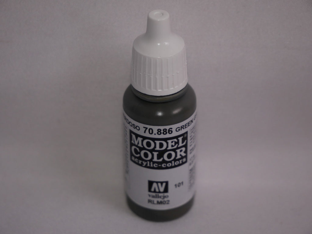 Vallejo Model Color Green Grey Acrylic 17ml/0.57 fl oz Dropper Bottle - 70.886