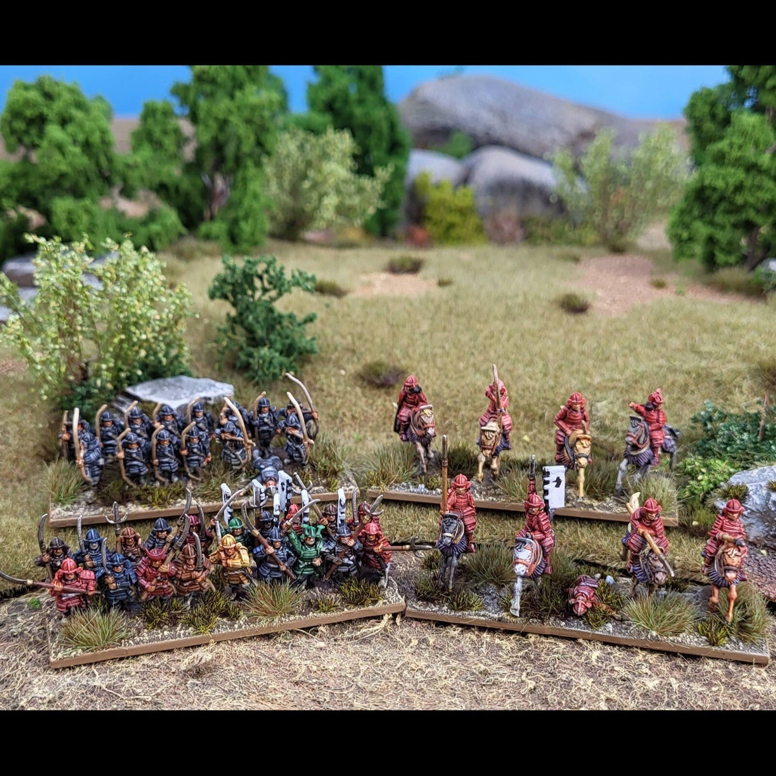 Wargames Atlantic Grand Battle Scale Hard Plastic 10mm Samurai Figures WAARN004S