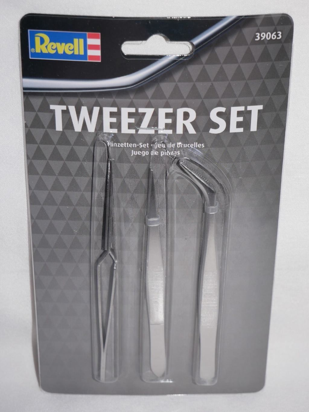 Revell Modeling 3 Piece Tweezer Set For Model & Hobby Building - 39063