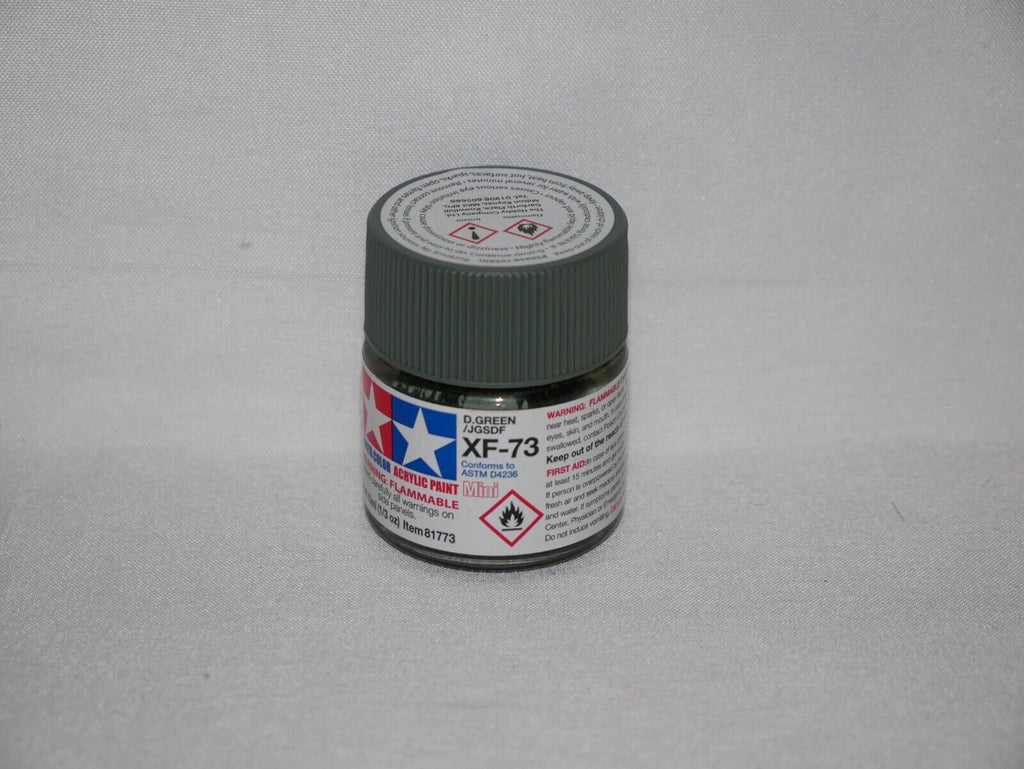 Tamiya Color Acrylic Paint Mini XF-73 Dark Green (JGSDF) 10ml Glass Jar - 81773