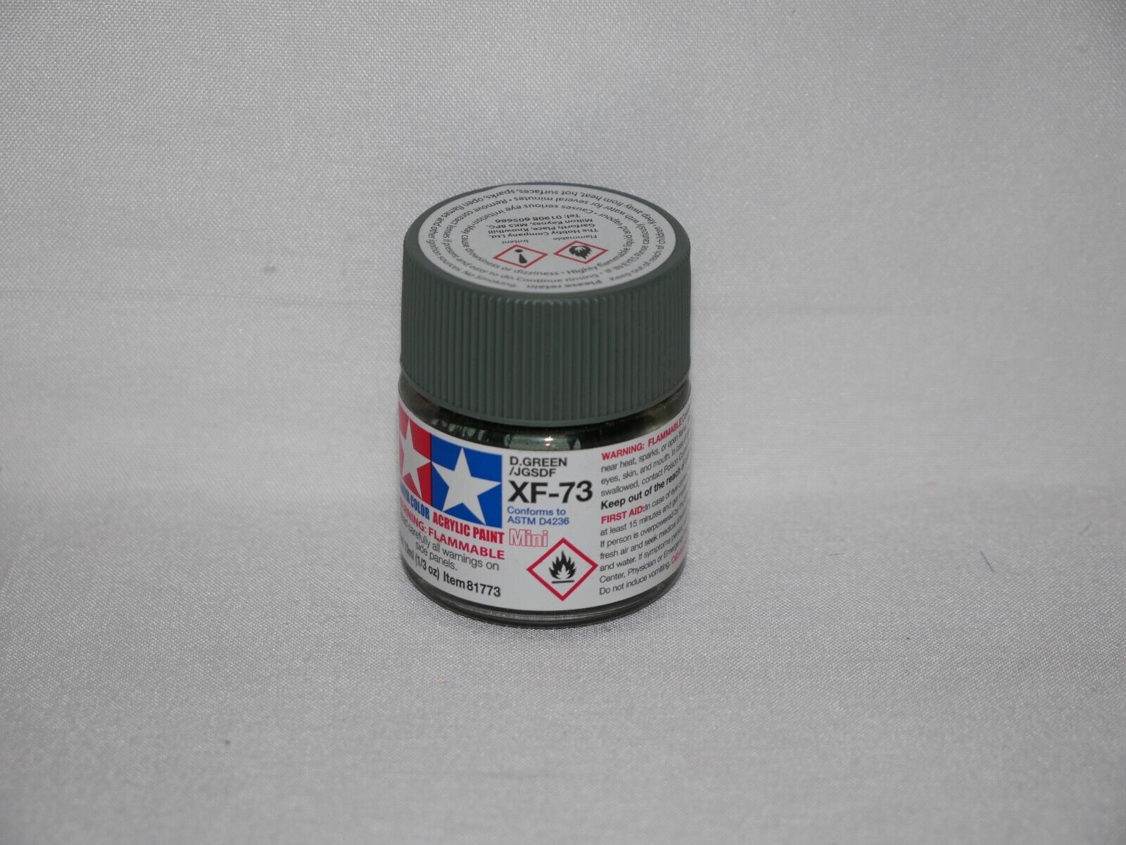Tamiya Color Acrylic Paint Mini XF-73 Dark Green (JGSDF) 10ml Glass Jar - 81773