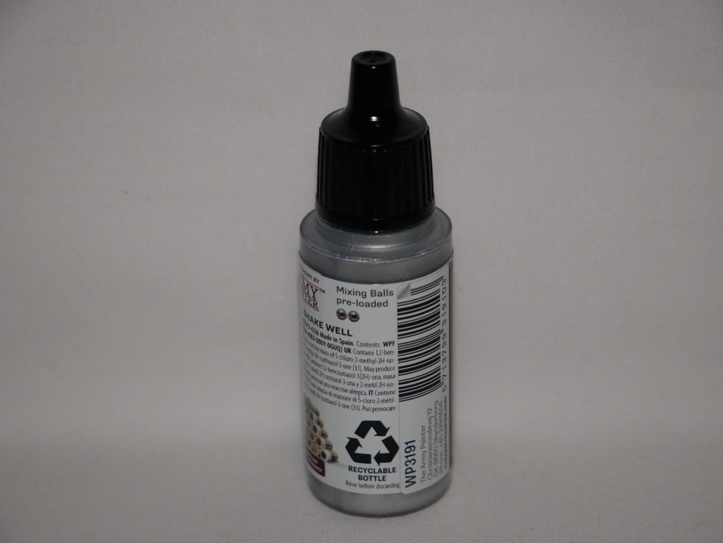 The Army Painter Warpaints Fanatic Shining Silver Metallic 18ml Bottle - WP3191