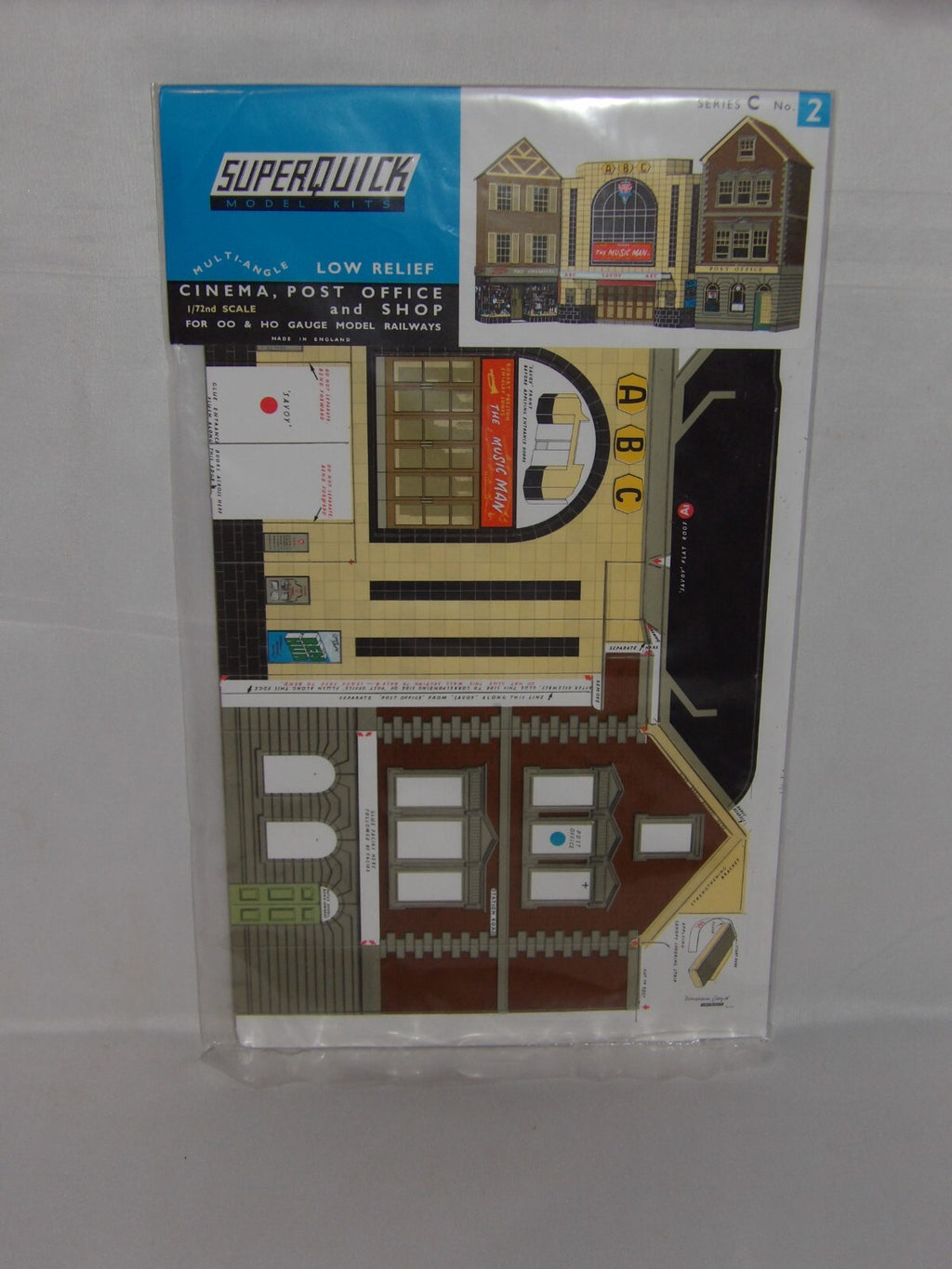 Superquick Low Relief Model Kits 1:76 Scale Cinema, Post Office And Shop SQC2
