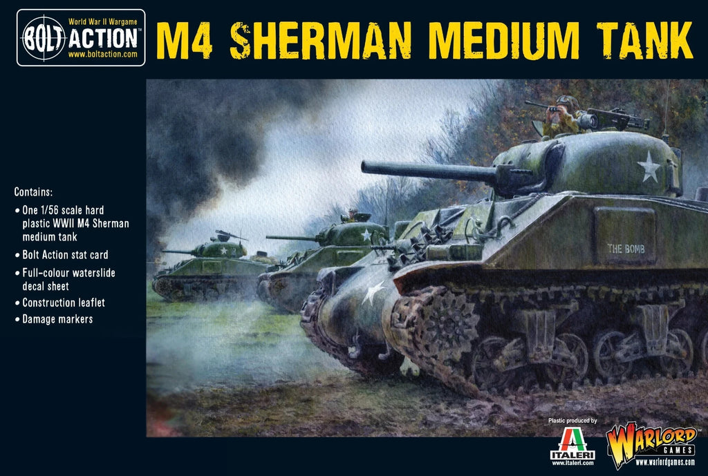 Warlord Games Bolt Action 1:56 Scale WWII US M4 Sherman Medium Tank - 402013006
