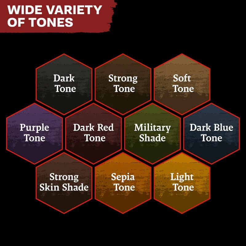 The Army Painter Warpaints Fanatic Range Washes Paint Set (10 Colours) - WP8068