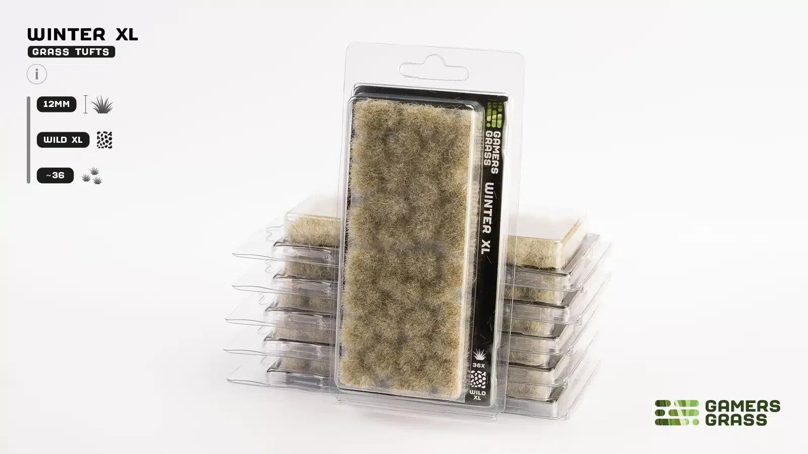 Gamers Grass Wild Winter XL 12mm Tufts For Wargaming Bases (36) Per Pack GG12-W