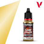 Vallejo Game Color Acrylic Metallics Polished Gold 18ml Dropper Bottle - 72.055