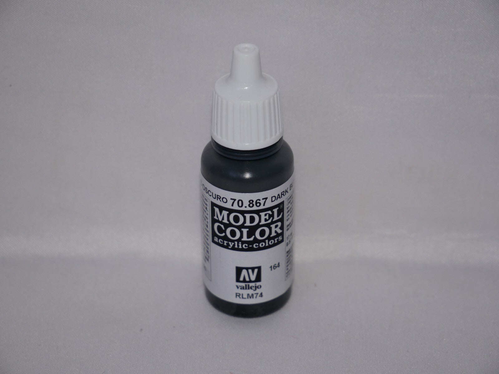 Vallejo Model Color Dark Blue Grey Acrylic 17ml/0.57 fl oz Dropper Bottle 70.867