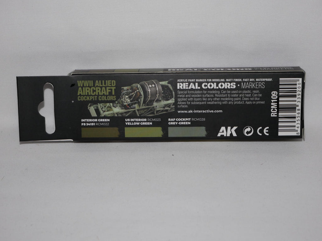 AK Interactive Real Color Markers WWII Allied Aircraft Cockpit Colors - RCM109