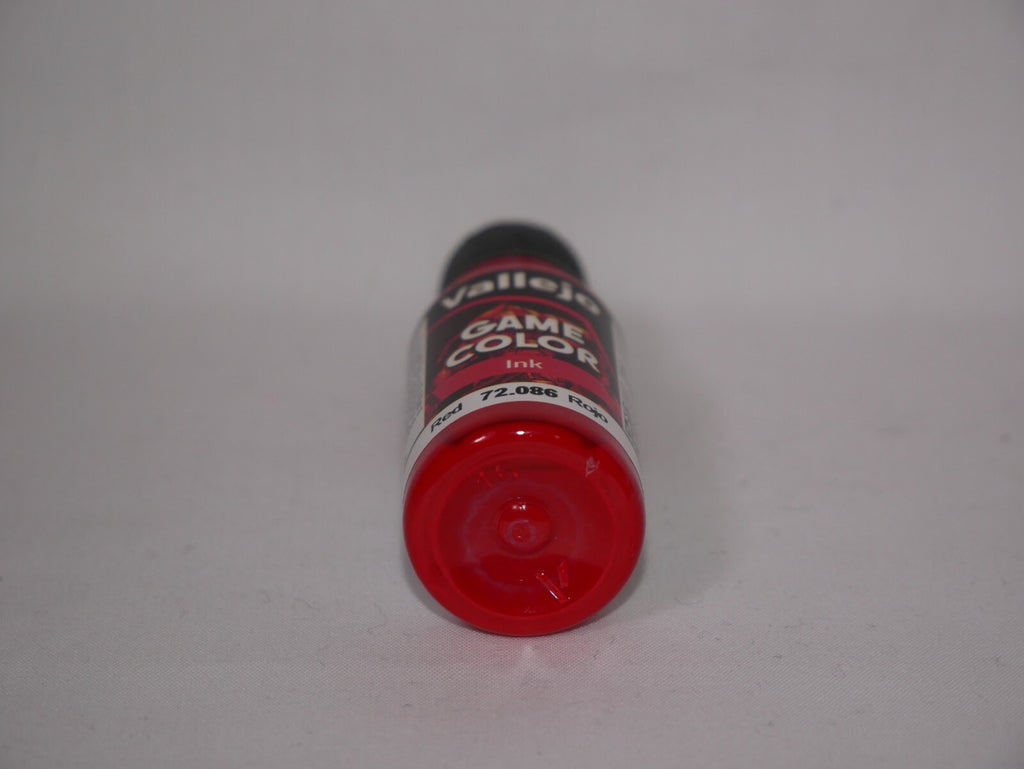 Vallejo Game Color Acrylic Inks Range Red 18ml/0.6 fl oz Dropper Bottle - 72.086
