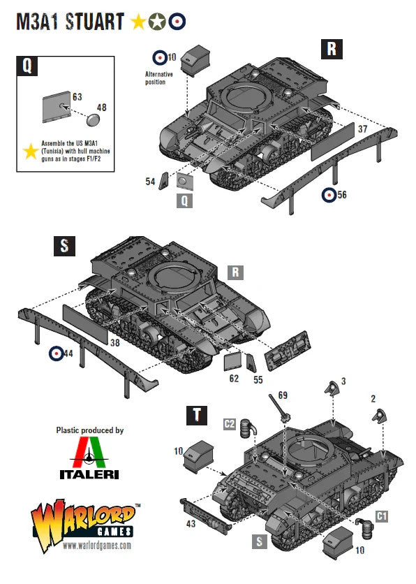 Warlord Games Bolt Action 1:56 Scale WWII M3 Stuart Light Tank Model - 402013002