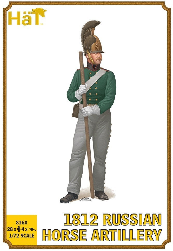 Hat Industrie 1:72 Scale1812 Napoleonic Russian Horse Artillery with 10lb (1/4 pud) Unicorn gun - 8360