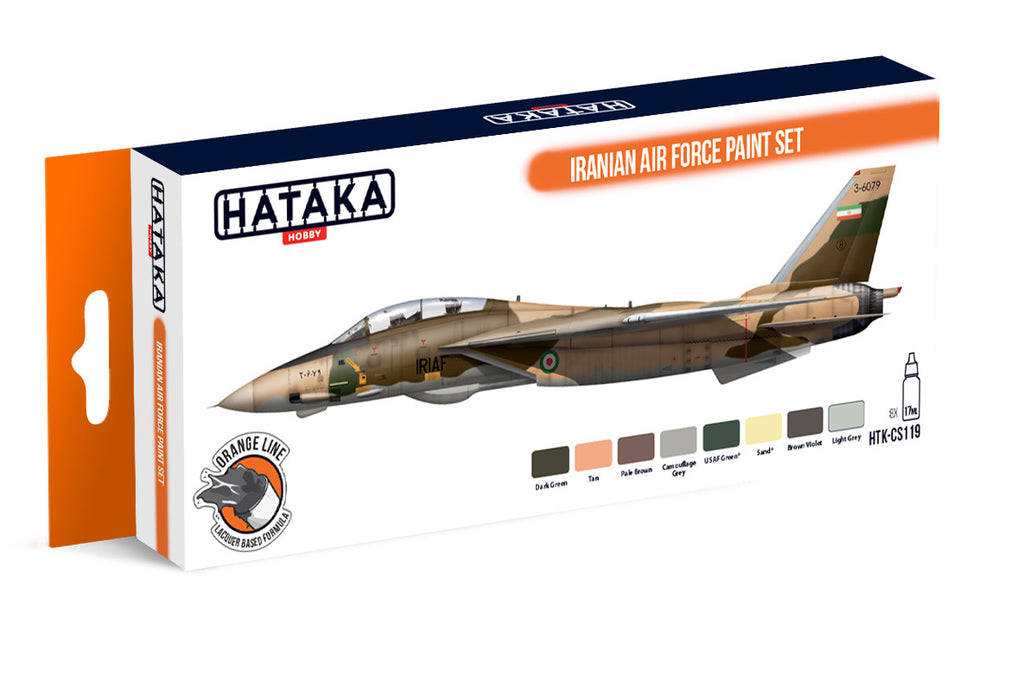 Hataka Orange Line Lacquer Based Formula Iranian Air Force Paint Set (HTK-CS119)