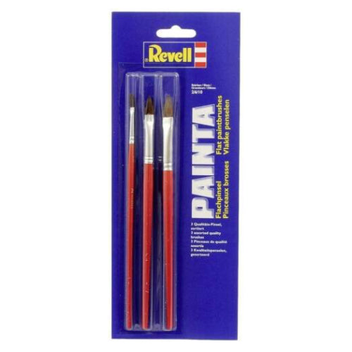 Revell Paint Painta Flatbrush 3 Piece Brush Set (Assorted Sizes 2 - 10) - 29610