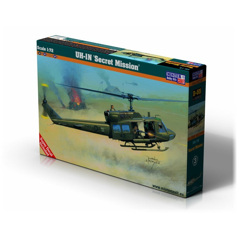 MisterCraft Hobby Kits 1:72 Scale (D-55) US Army UN-1N 'Secret Mission' - 040550