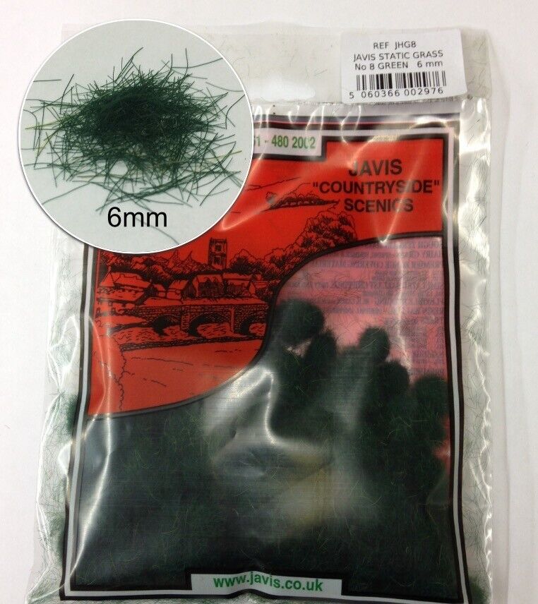 Javis "Countryside" Scenics Static Grass No 8 Green 6mm JHG8