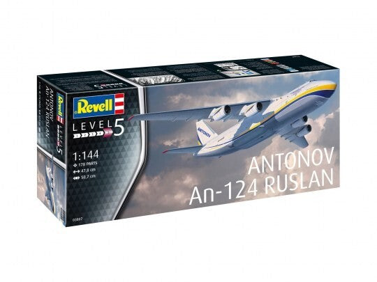 Revell 1:144 Antonov AN-124 Ruslan Livery Model Aircraft Kit Skill Level 5 03807