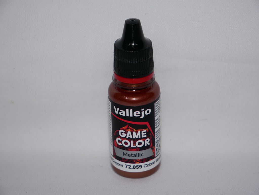 Vallejo Game Color Acrylic Metallics Hammered Copper 18ml Dropper Bottle 72.059
