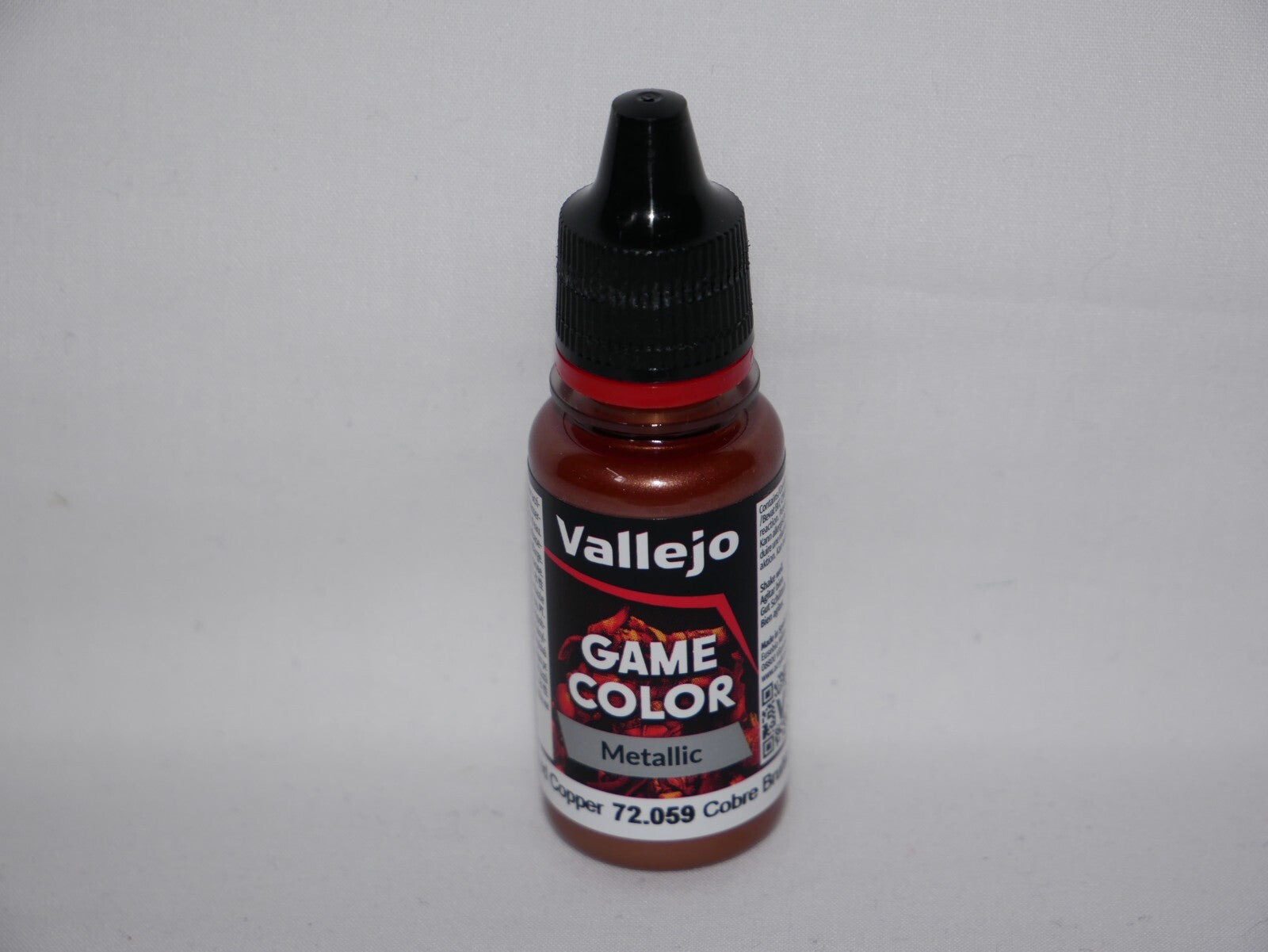 Vallejo Game Color Acrylic Metallics Hammered Copper 18ml Dropper Bottle 72.059