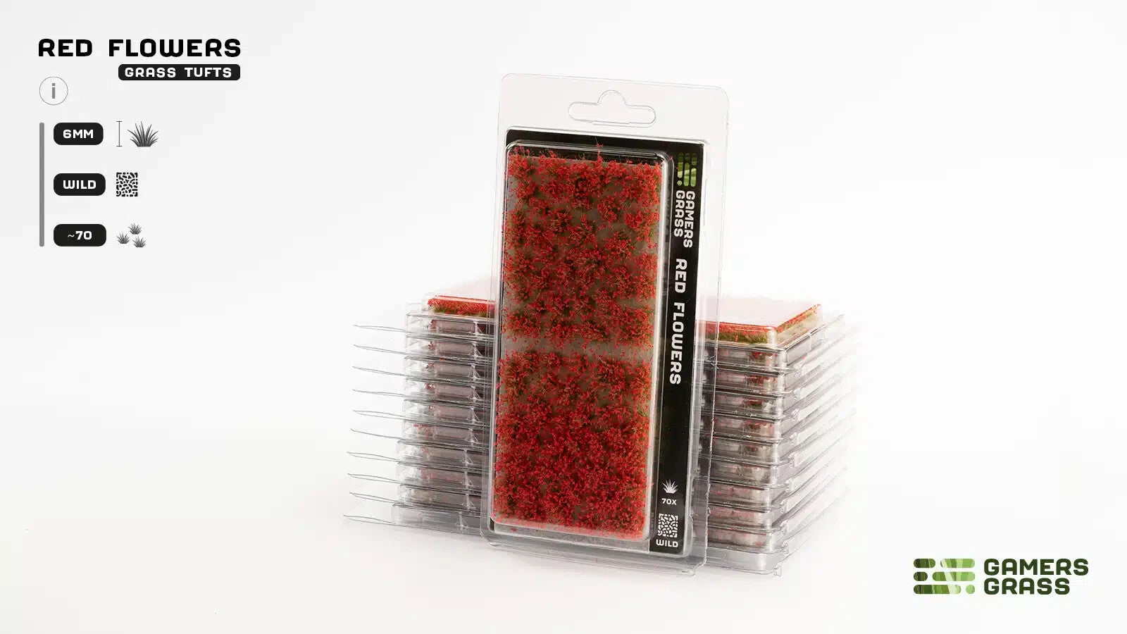 Gamers Grass Wild Red Flowers Tufts For Wargaming Mini Bases 70 Per Pack GGF-RED
