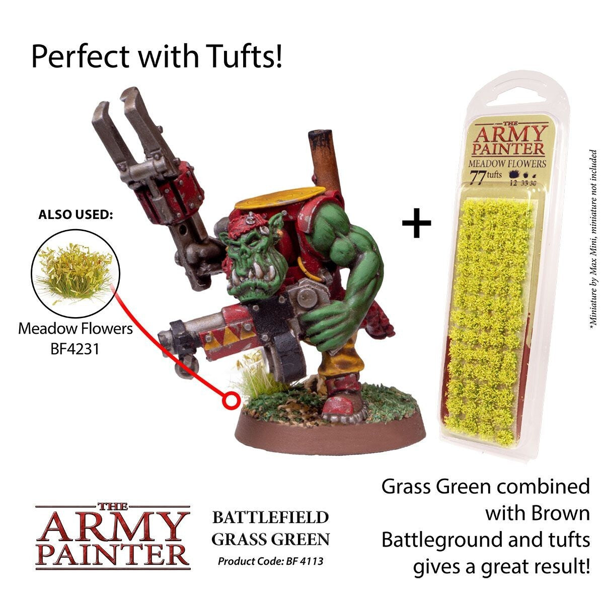 The Army Painter Battlefield Grass Green For Wargaming Bases 150ml Tub - BF4113