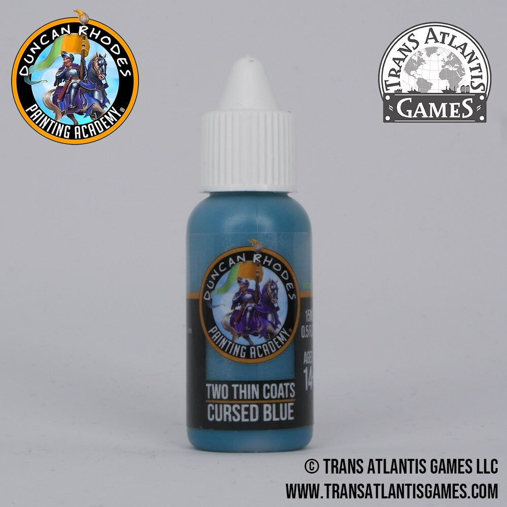 Duncan Rhodes Painting Academy 'Two Thin Coats' Cursed Blue 15ml Bottle - 10068