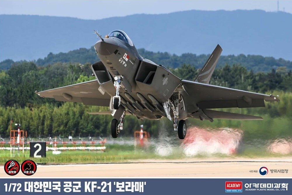 Academy Plastic Model Kits 1:72 ROKAF KAI KF-21 'Boramae' Fighter Jet - 12585