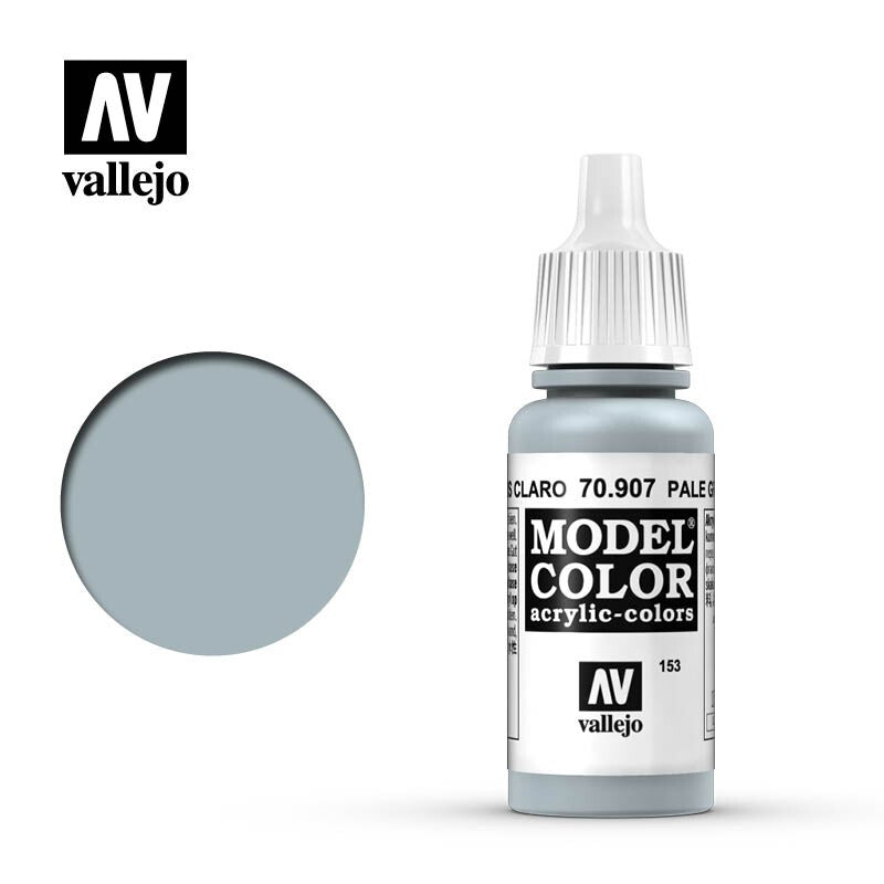 Vallejo Model Color Pale Grey Blue Acrylic 17ml/0.57 fl oz Dropper Bottle 70.907