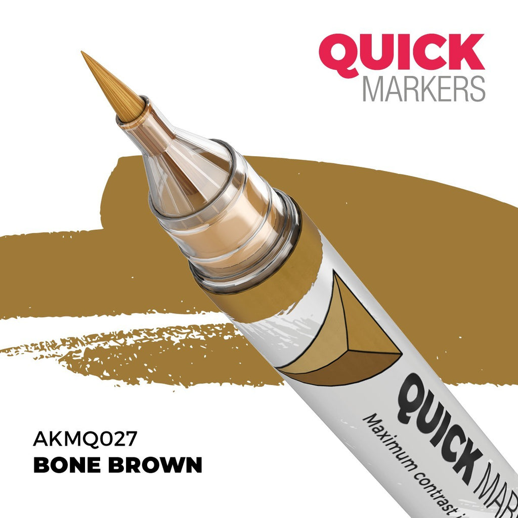 AK Interactive Acrylic Quick Gen Markers For Tabletop Wargaming Bone Brown - AKMQ027